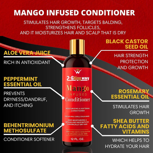 Infused Mango Shampoo 12 FL OZ Premium Quality (10% Off) 26 King Wavy Merch, LLC