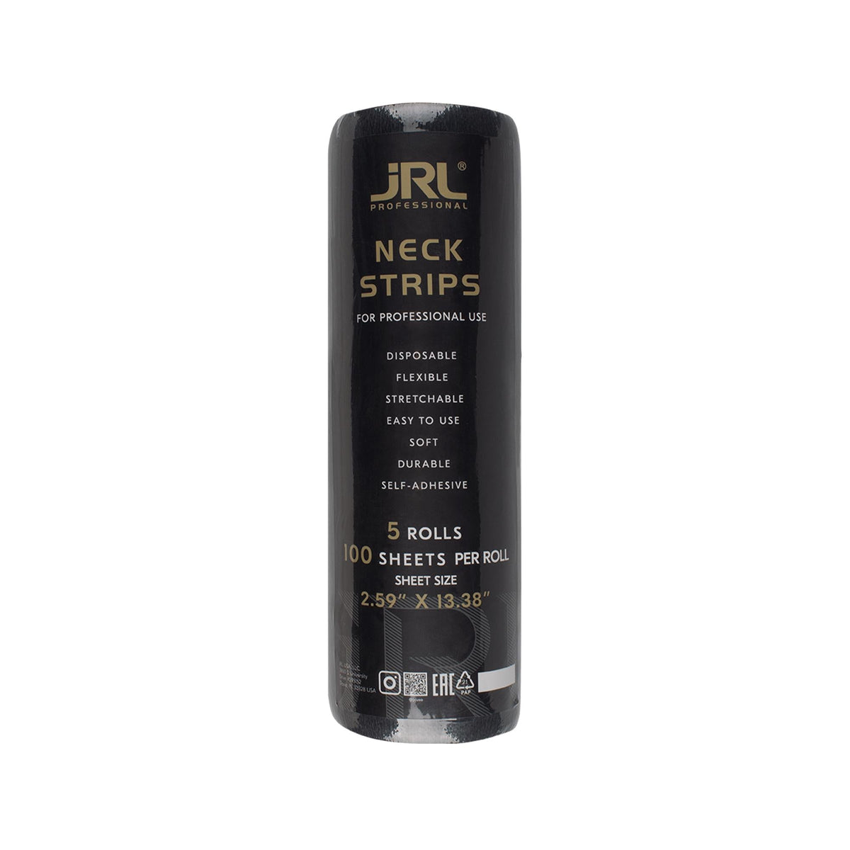 JRL Professional Black Neck Paper Rolls for Salons Beauty Care Bag