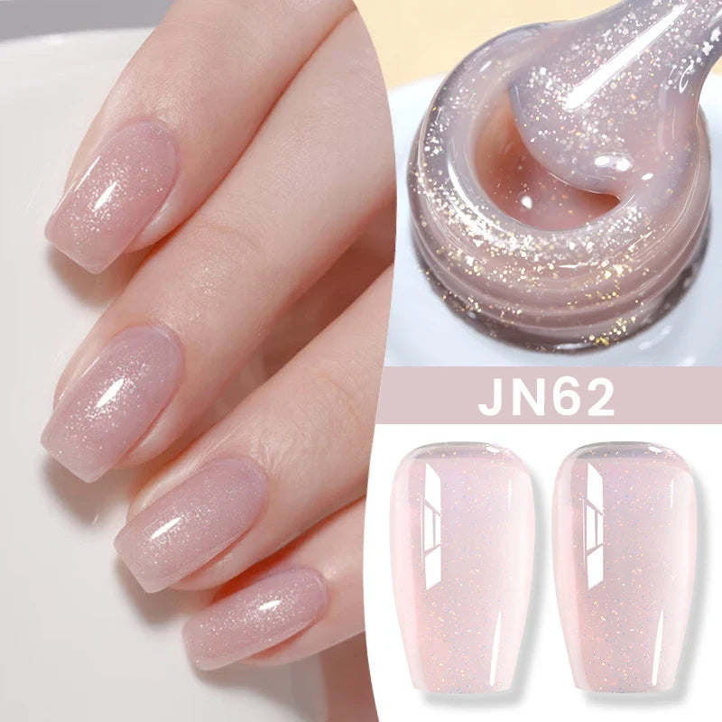 BORN PRETTY Jelly Nude Gel Nail Polish 10ml Light Pink Peach Translucent Color UV Light Cure Gel Varnish Nail Art DIY at Home Blushimmer