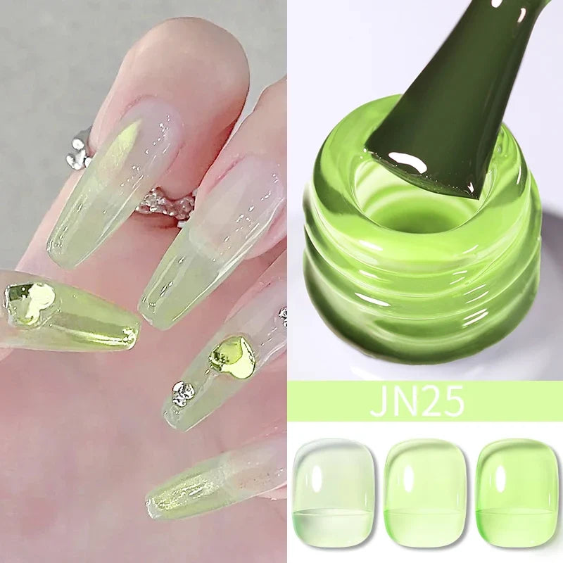 BORN PRETTY 10ml Blood Red Jelly Gel Nail Polish Halloween Nails Art Gel Polish Sheer Translucent Nail Gel for Winter Manicure Blushimmer