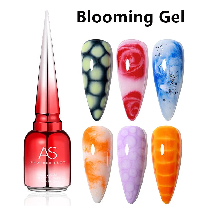 AS 15ml Transfer Foil Gel Nail Polish Soak Off Led Uv Gel Varnish Fast Dry Star Sticker Glue Stamp Gel Blushimmer