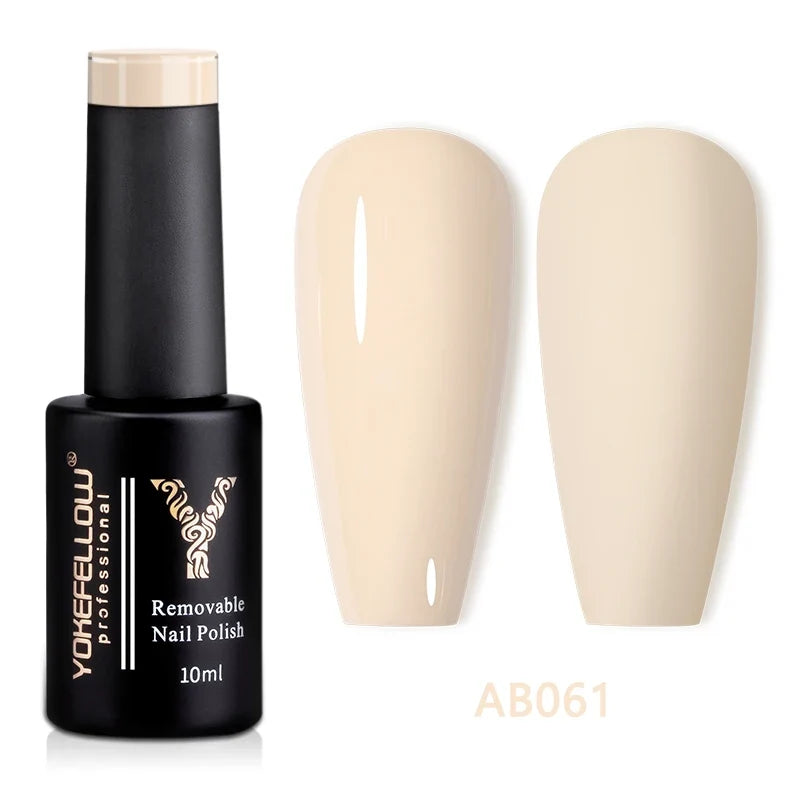 YOKEFELLOW 10ml Jelly Nude Gel Nail Polish High Quality Translucent Pink Nail Gel Varnish Soak Off UV Gel Polish Long Lasting Blushimmer