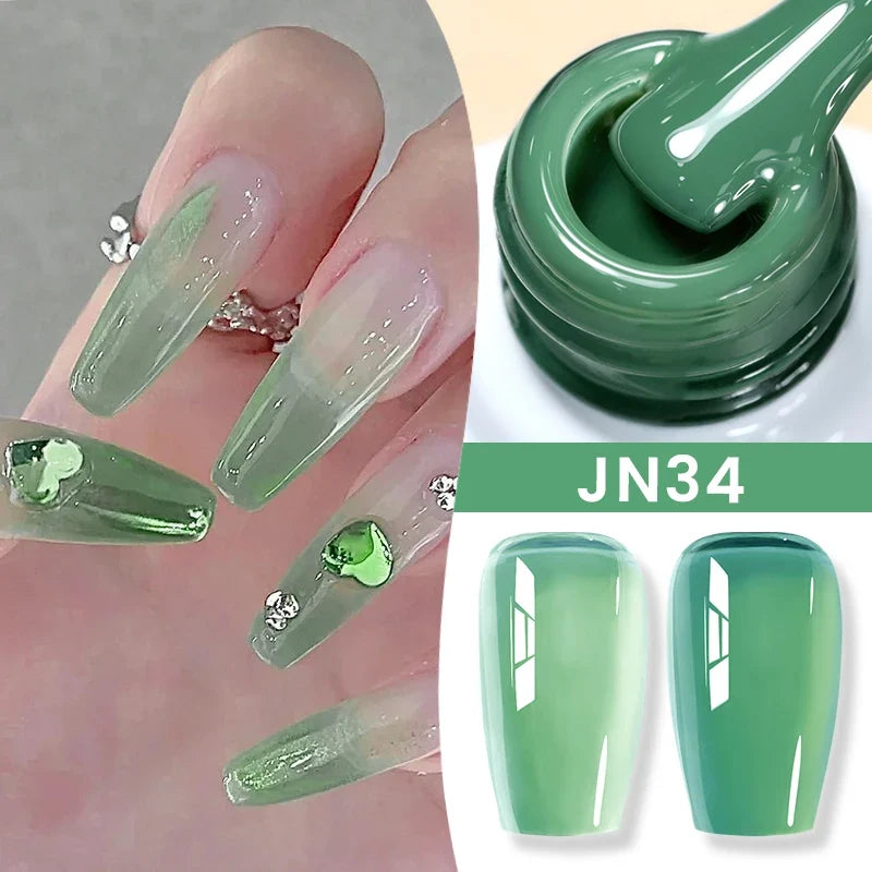 BORN PRETTY Jelly Nude Gel Nail Polish 10ml Light Pink Peach Translucent Color UV Light Cure Gel Varnish Nail Art DIY at Home Blushimmer