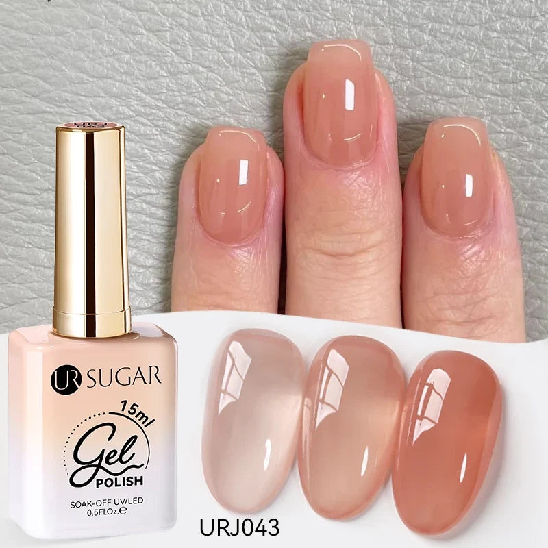 UR SUGAR 15ml Jelly Milky White Translucent Color Gel Polish Semi Permanent UV Gel Nail Art Soak Off Gel Varnish Latest Fashion Blushimmer