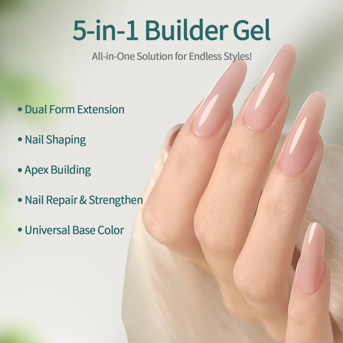 Nailpop 30g HEMA-FREE Builder Gel Milky Smooth UV Nail Gel for Extension Long Lasting Hard Gel Nail Strengthen Nail Art Design Blushimmer