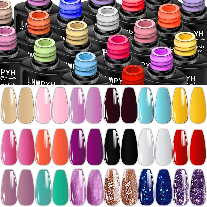Professional Nail Gel Set, Manicure Tools Kit And Nail Lamp 18 Colors Varnish UV Gel Nail Polish Kit Contains Nail Drill Machine Blushimmer