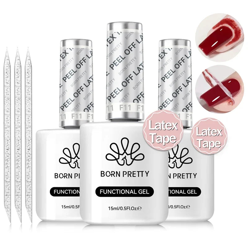 BORN PRETTY 15ml Peel Off Nail Latex Tape Gel Nail Polish Anti-freezing Quick Dry No Need for Curing Nails Finger Protector Tool Blushimmer