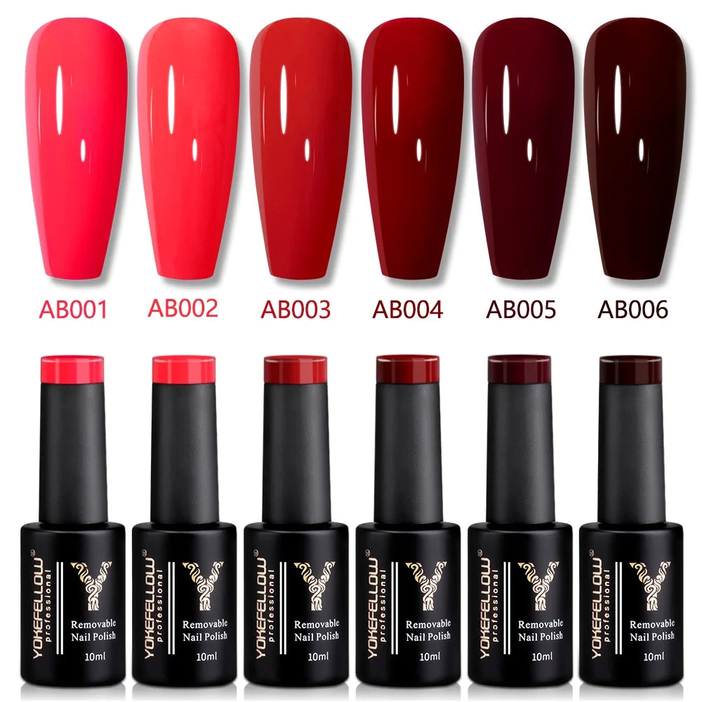 YOKEFELLOW 2022 New Color 10ML Nail Gel Polish Semi Permanent Gel Varnish Base Top Coat 122 Soak Off Colors Organic Nail Varnish Blushimmer