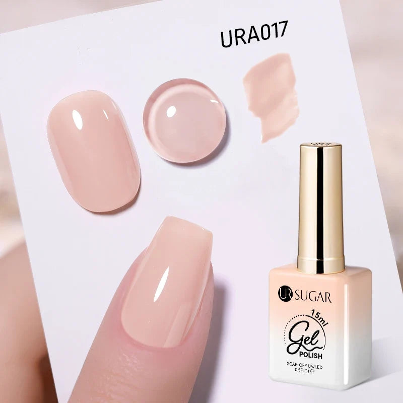 UR SUGAR 15ml Jelly Milky White Translucent Color Gel Polish Semi Permanent UV Gel Nail Art Soak Off Gel Varnish Latest Fashion Blushimmer