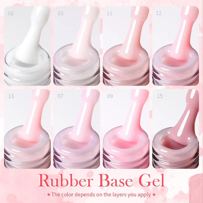 BORN PRETTY Milky Pink Rubber Base Gel Nail Polish Glitter 15ml Semi-Permanent Varnish Soak Off Self Leveling UV LED Gel Blushimmer