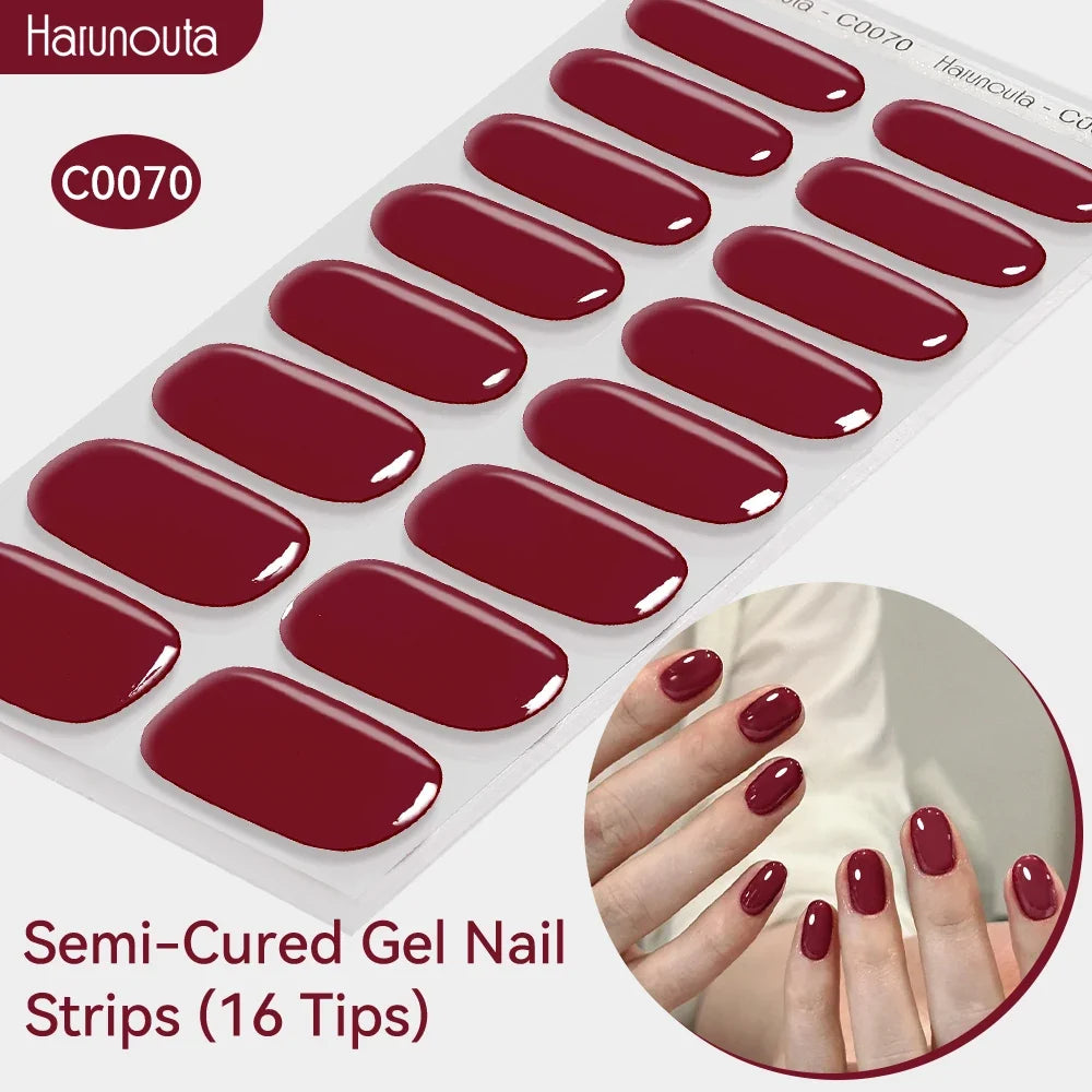 Gradient Auroras Semi Cured Gel Nail Strips Sparkly Shinning DIY Gel Polish Stickers for Nails Works with UV/LED Nail Lamps Blushimmer