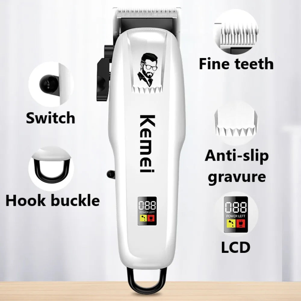 Kemei Professional Hair Clipper Rechargeable Hair Trimmer For Men Shaver Hair Cutting Machine Barber Accessories Cut Machin WTN Essentials