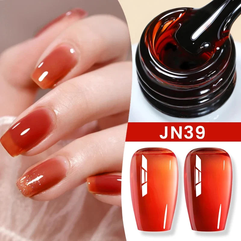 BORN PRETTY Jelly Nude Gel Nail Polish 10ml Light Pink Peach Translucent Color UV Light Cure Gel Varnish Nail Art DIY at Home Blushimmer