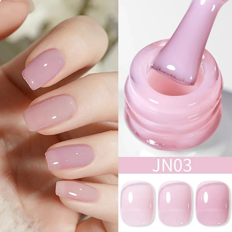 BORN PRETTY 10ml Blood Red Jelly Gel Nail Polish Halloween Nails Art Gel Polish Sheer Translucent Nail Gel for Winter Manicure Blushimmer