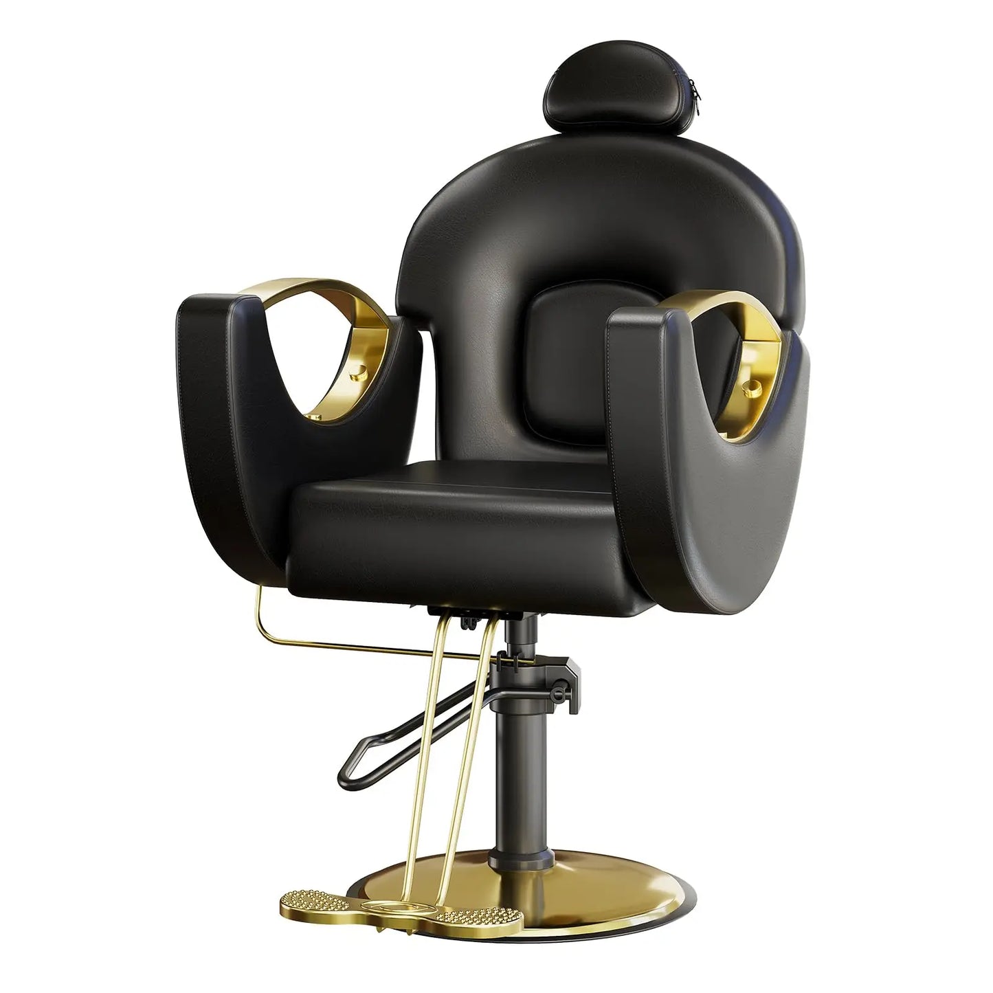 Commercial Barber Chair Reclining & 360° Swivel, Heavy Duty Hydraulic Salon Chair With Adjustable Height For Haircut Shampoo Vivalo