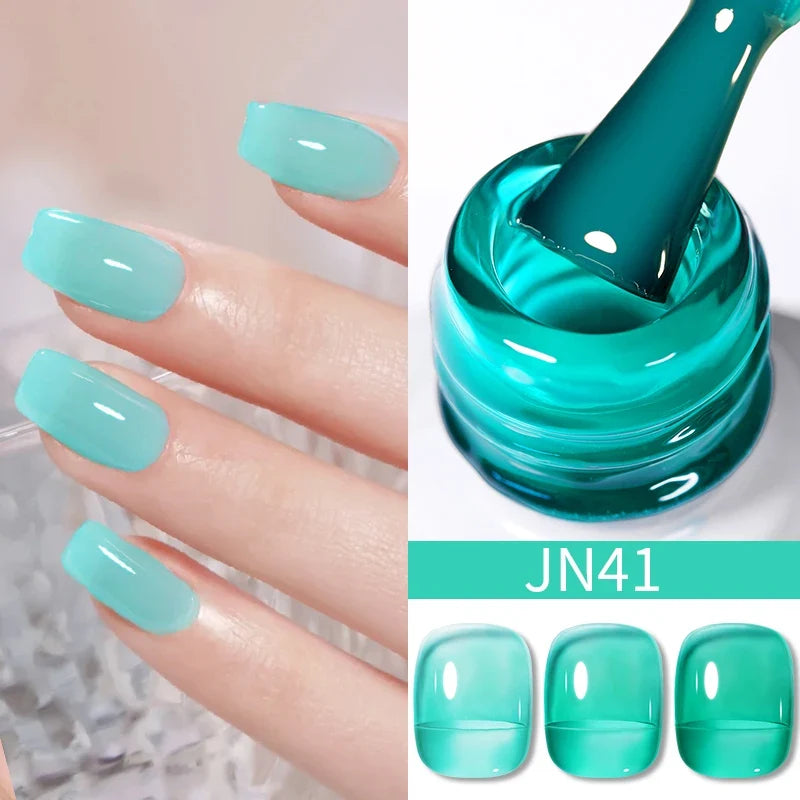BORN PRETTY 10ml Blood Red Jelly Gel Nail Polish Halloween Nails Art Gel Polish Sheer Translucent Nail Gel for Winter Manicure Blushimmer