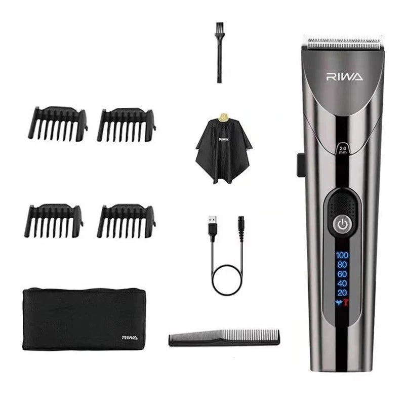 Electric Hair Clipper Variable Speed Barber Trimmer Grey Shopwithnoble.com