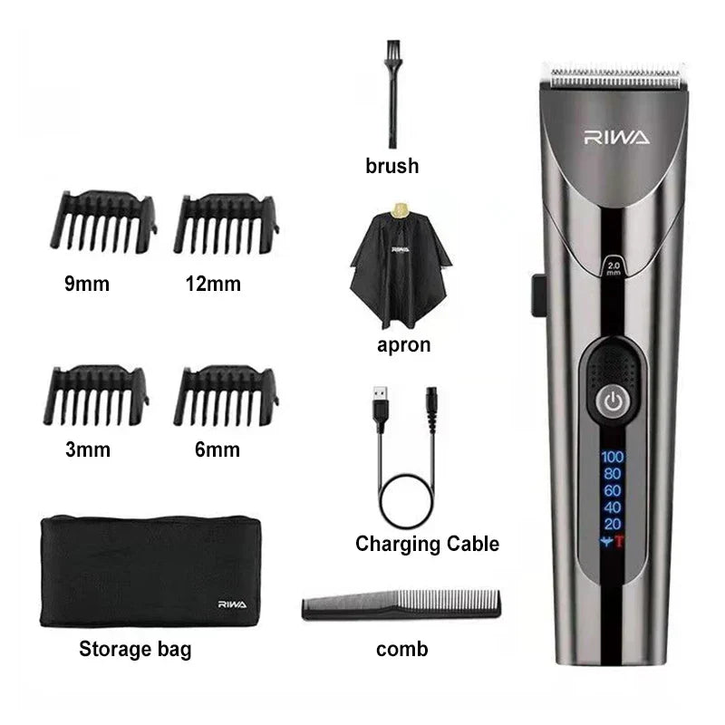 Electric Hair Clipper Variable Speed Barber Trimmer Grey Shopwithnoble.com