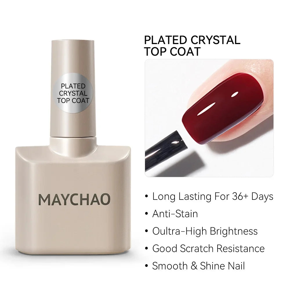 MAYCHAO 12ml Jelly Gel Nail Polish Semi Permanent Top Coat Soak Off UV LED Gel Art Nail Varnish Manicure Long Lasting Nail Gel Blushimmer
