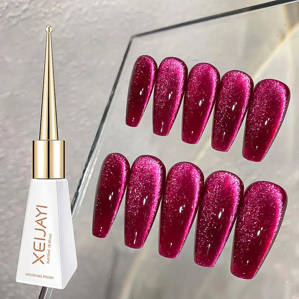 XEIJAYI Pink Cat Eye Gel Nail Polish Ceramic Magnetic Gel UV Semi-permanent Enamels Varnish Nail Supplies For Professionals Gel Blushimmer