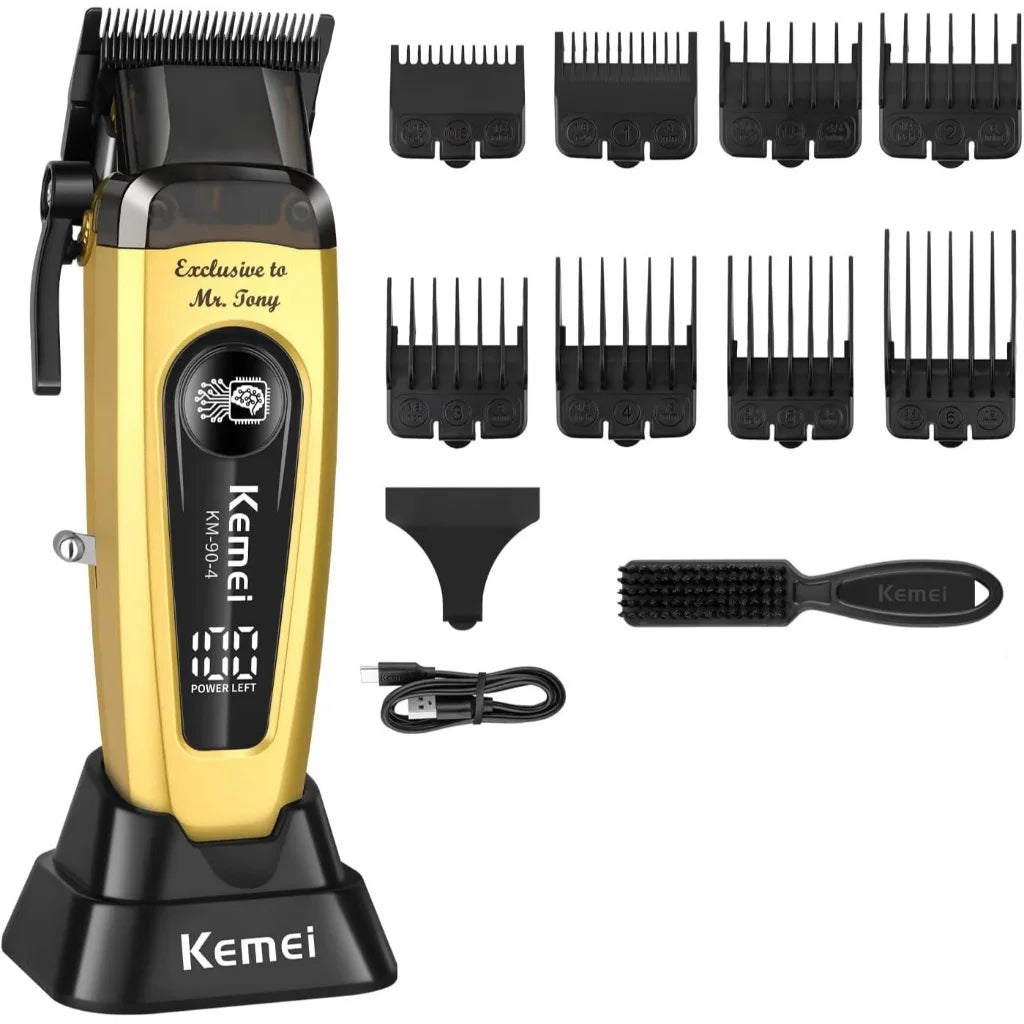 Kemei 90-5 Electric Hair Beard Trimmer 7500 RPM Zero Gap Clipper for Men DLC Blade Cordless Barber Finish Hair Cutting Machine Noventix