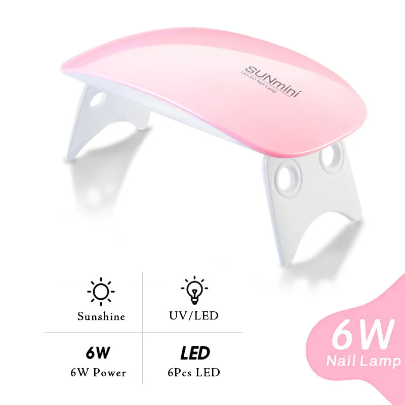6PCS Extension Nail Polymer Gel Set 15ML Quick Building UV/LED Gel with Nails Mini Lamp for Manicure Extension Art DIY Tools Kit Blushimmer