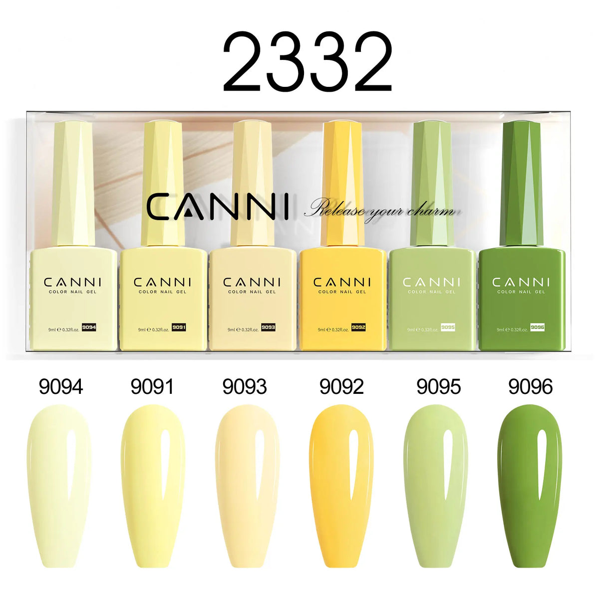 6pcs*9ml CANNI HEMA FREE Nail Gel Polish Set Gorgeous Color Semi Permanent Pigmented Painting Gel Soak off UV LED Gel Nails Kit Blushimmer