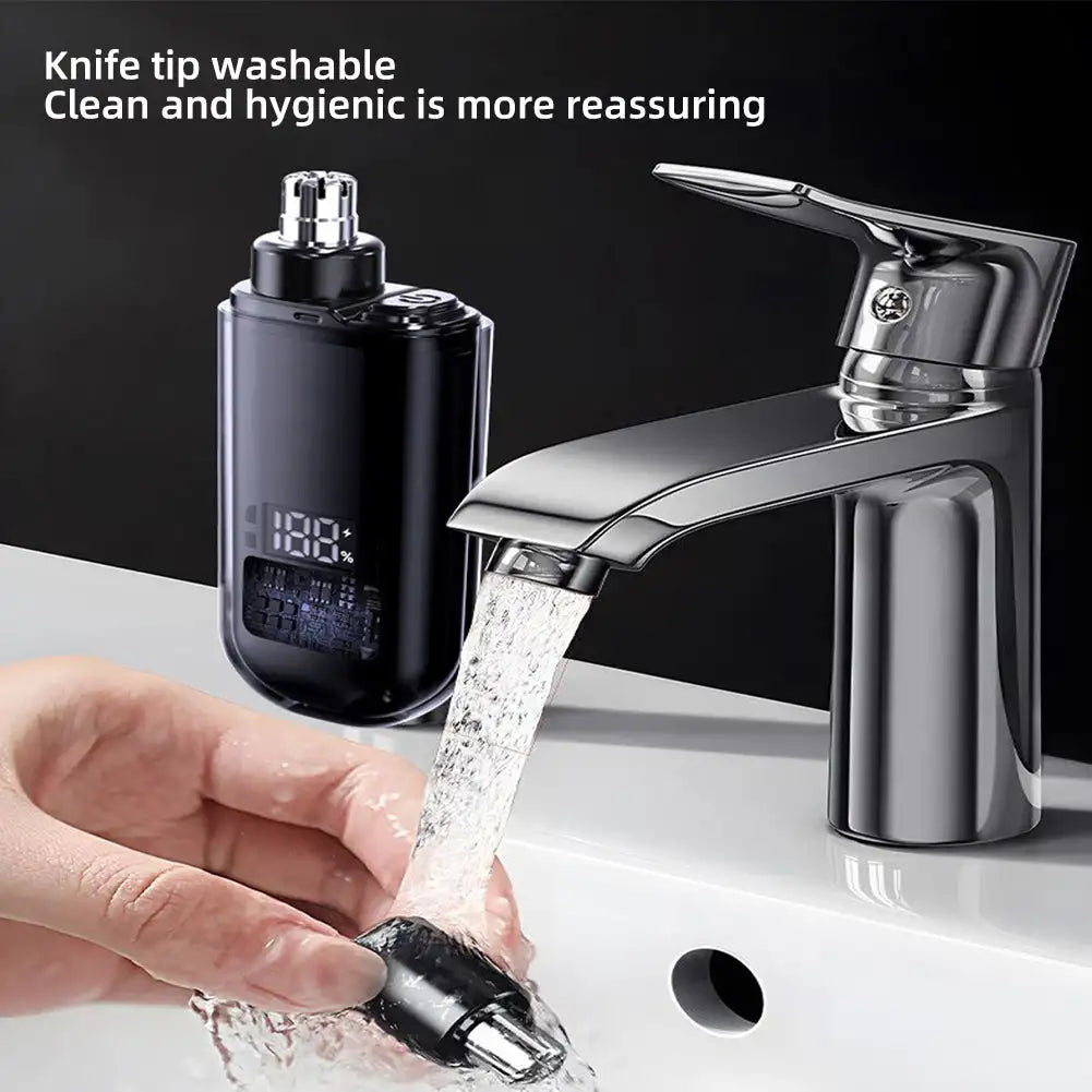 Portable Electric Nose Hair Ear Trimmer Cut Nose Hair Without Harming Nasal Cavity Digital Display Nose Hair Trimmer Noventix
