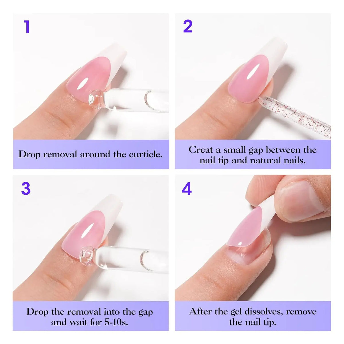 GELLEN 40ml Nail Glue Remover Gentle Formula for Press on Nails UV Gel Fake Tips Removal Non Acetone Odorless Nail Care Supplies Blushimmer
