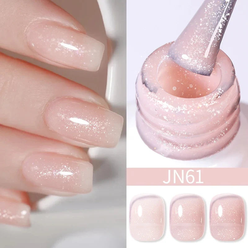 BORN PRETTY 10ml Blood Red Jelly Gel Nail Polish Halloween Nails Art Gel Polish Sheer Translucent Nail Gel for Winter Manicure Blushimmer