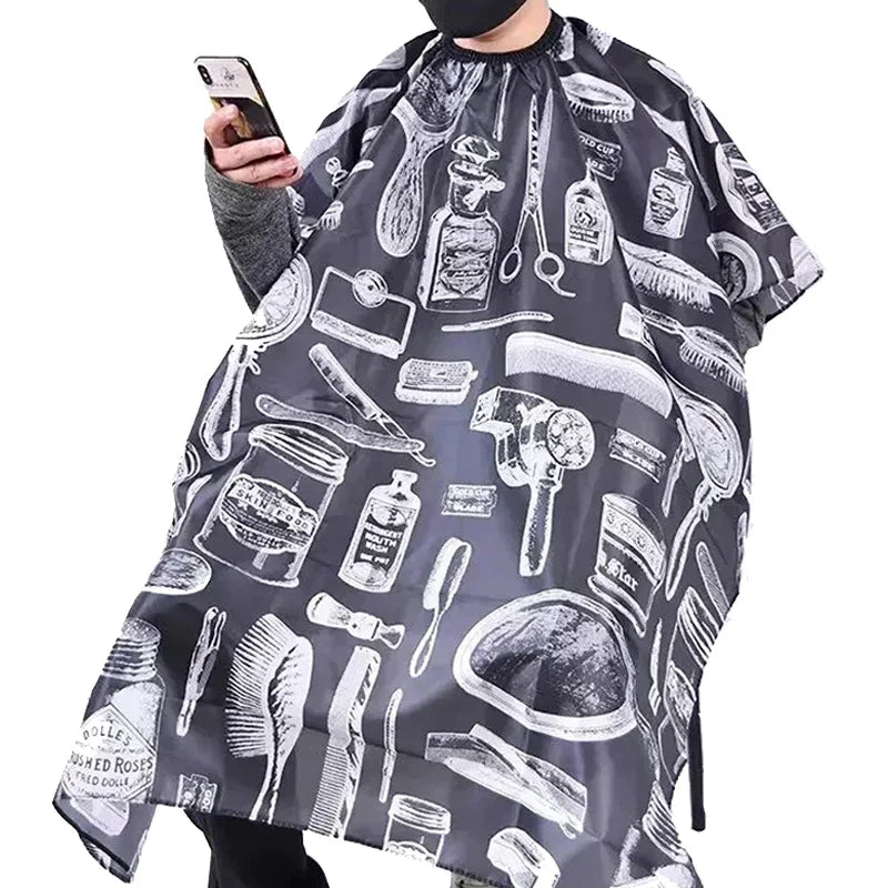 Hairdressing Coth Pattern Cutting Hair Waterproof Cloth Salon Barber Cape Professional Hair Stylist Retro Aprons Haircut Cape Noventix