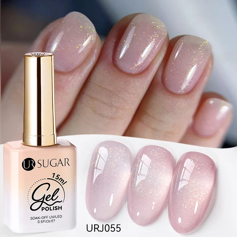 UR SUGAR 15ml Jelly Milky White Translucent Color Gel Polish Semi Permanent UV Gel Nail Art Soak Off Gel Varnish Latest Fashion Blushimmer