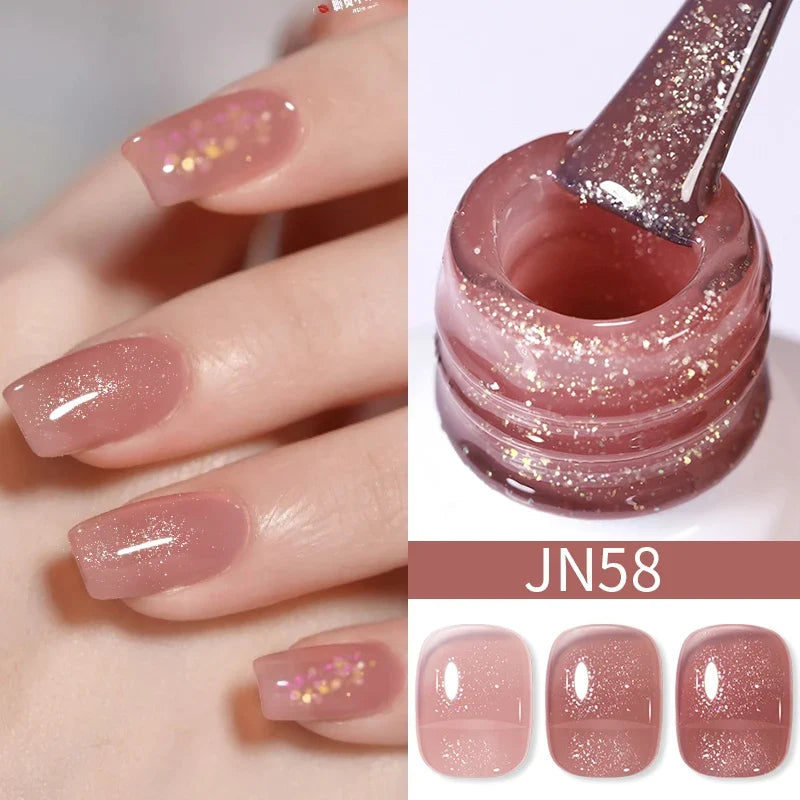 BORN PRETTY 10ml Blood Red Jelly Gel Nail Polish Halloween Nails Art Gel Polish Sheer Translucent Nail Gel for Winter Manicure Blushimmer