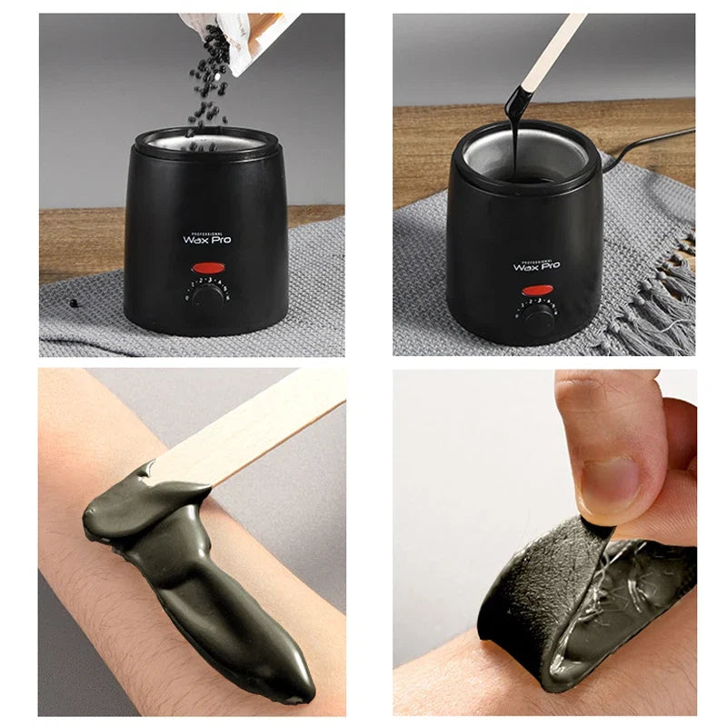 200ML Brazilian Hard Waxing Wax Warmer Machine Hard Waxing Wax Beans Waxing Machine Epilator Wax-melt Pot Unisex Hair Removal Noventix
