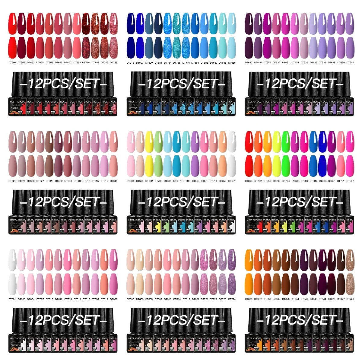12pc All-season Nail Gel Polish Set Multicolor TPO HEMA Free Long-Lasting UV LED Nail Supplies for Women Daily & Party Wearing Blushimmer