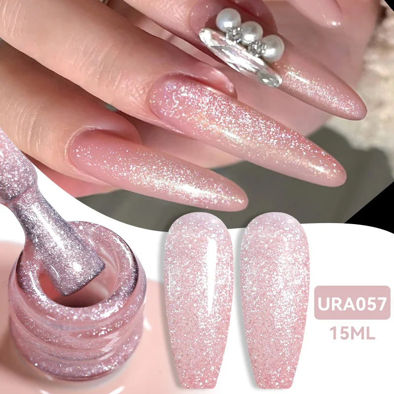 UR SUGAR 15ml Jelly Milky White Translucent Color Gel Polish Semi Permanent UV Gel Nail Art Soak Off Gel Varnish Latest Fashion Blushimmer