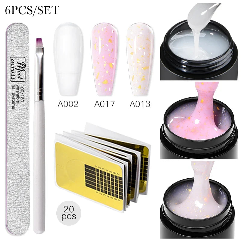 Baby Boomer Extension Nail Gel Set UV Builder Ombre Nails Camouflage Quick Extension Gel Extended Nails Art Gel Kits Manicure Blushimmer