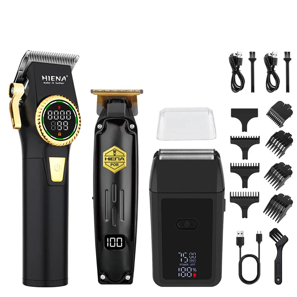 HIENA Hair Cutting Machine USB Rechargeable Hair Clippers for Men Set for Barber Men Trimmers Ideal for Home Electric Shaver Noventix