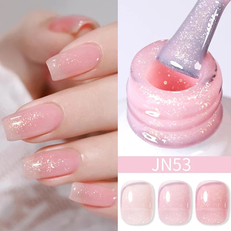 BORN PRETTY 10ml Blood Red Jelly Gel Nail Polish Halloween Nails Art Gel Polish Sheer Translucent Nail Gel for Winter Manicure Blushimmer