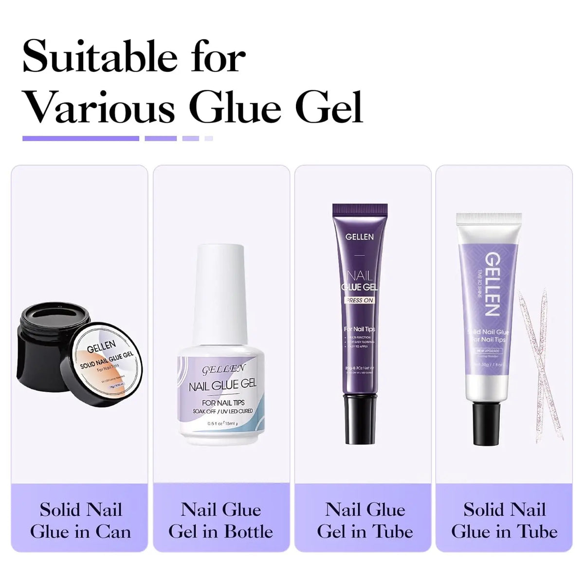 GELLEN 40ml Nail Glue Remover Gentle Formula for Press on Nails UV Gel Fake Tips Removal Non Acetone Odorless Nail Care Supplies Blushimmer