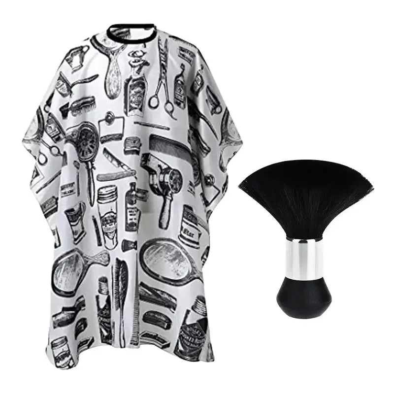 Hairdressing Coth Pattern Cutting Hair Waterproof Cloth Salon Barber Cape Professional Hair Stylist Retro Aprons Haircut Cape Noventix