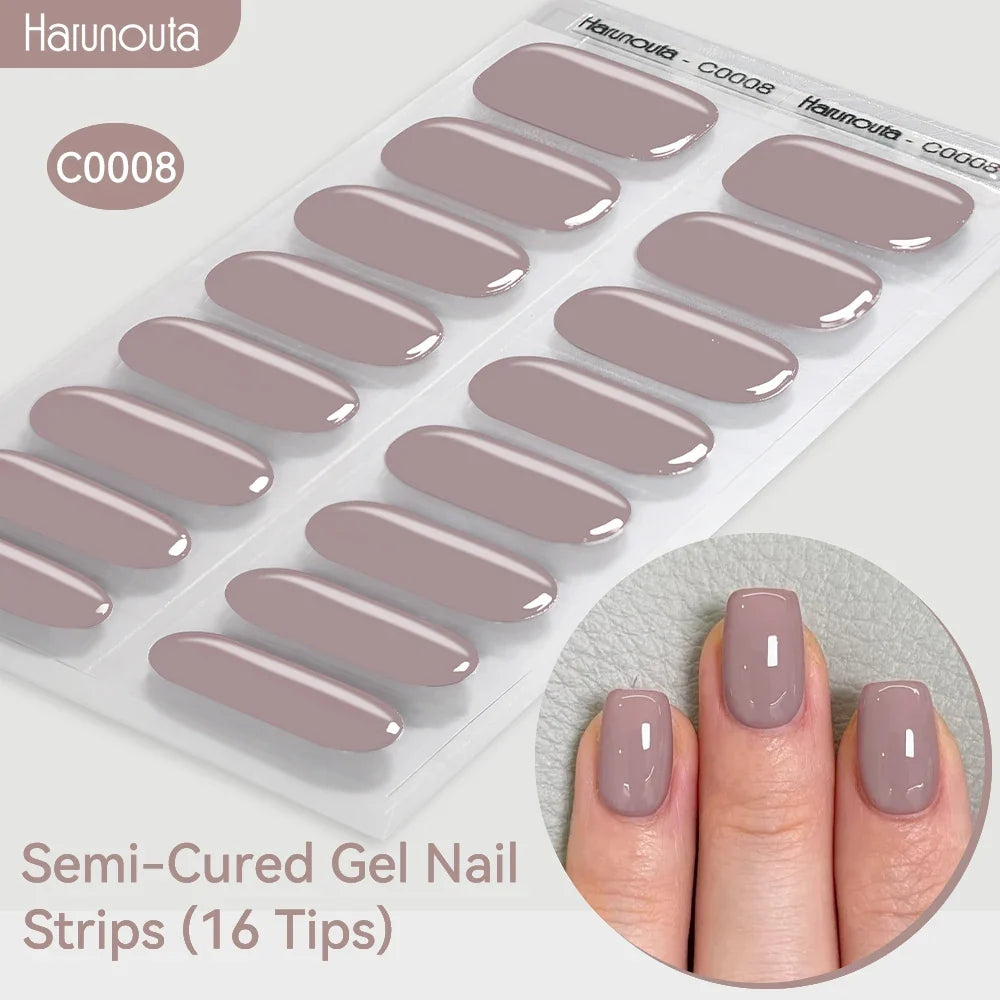 Gradient Auroras Semi Cured Gel Nail Strips Sparkly Shinning DIY Gel Polish Stickers for Nails Works with UV/LED Nail Lamps Blushimmer