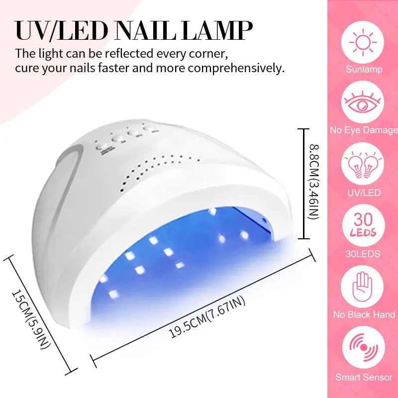 Nail Gel Polish Kit with Nail Drill and UV Light for Beginner Whole Nails Set Professional Manicure Salon & Home Art Tools Kit Blushimmer