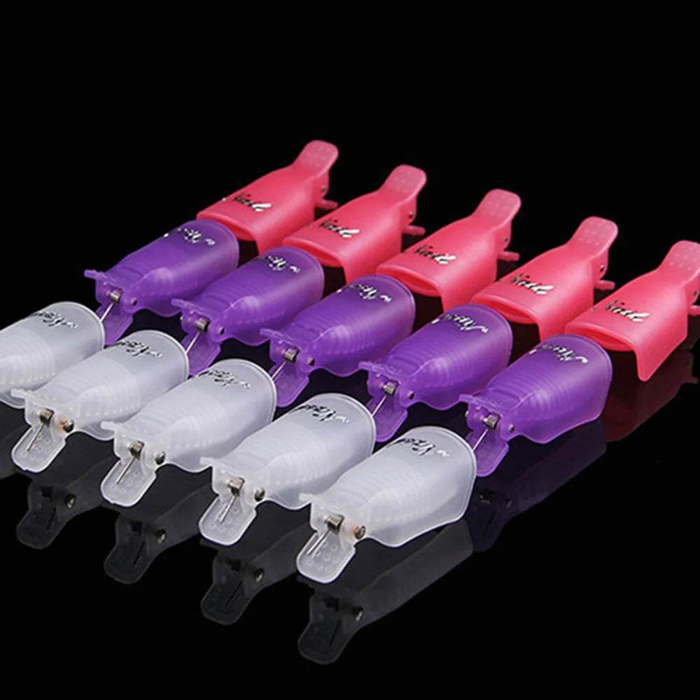 (10Pcs) Gel Nail Polish Remover Cap Clips Resuable Finger&Toe Nail Clips for removal Acrylic Nail Art Gel Polish Soak Off Tool Blushimmer