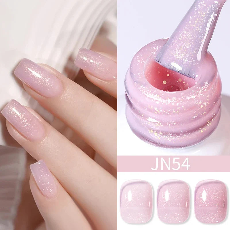 BORN PRETTY 10ml Blood Red Jelly Gel Nail Polish Halloween Nails Art Gel Polish Sheer Translucent Nail Gel for Winter Manicure Blushimmer