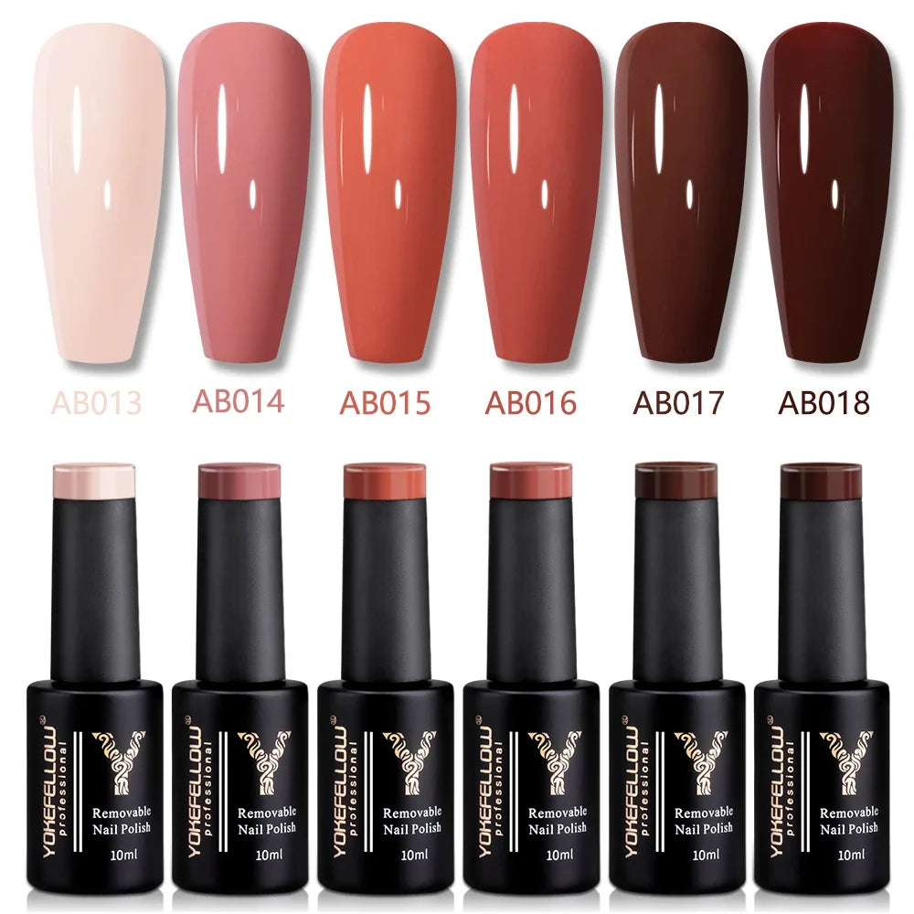 YOKEFELLOW 2022 New Color 10ML Nail Gel Polish Semi Permanent Gel Varnish Base Top Coat 122 Soak Off Colors Organic Nail Varnish Blushimmer