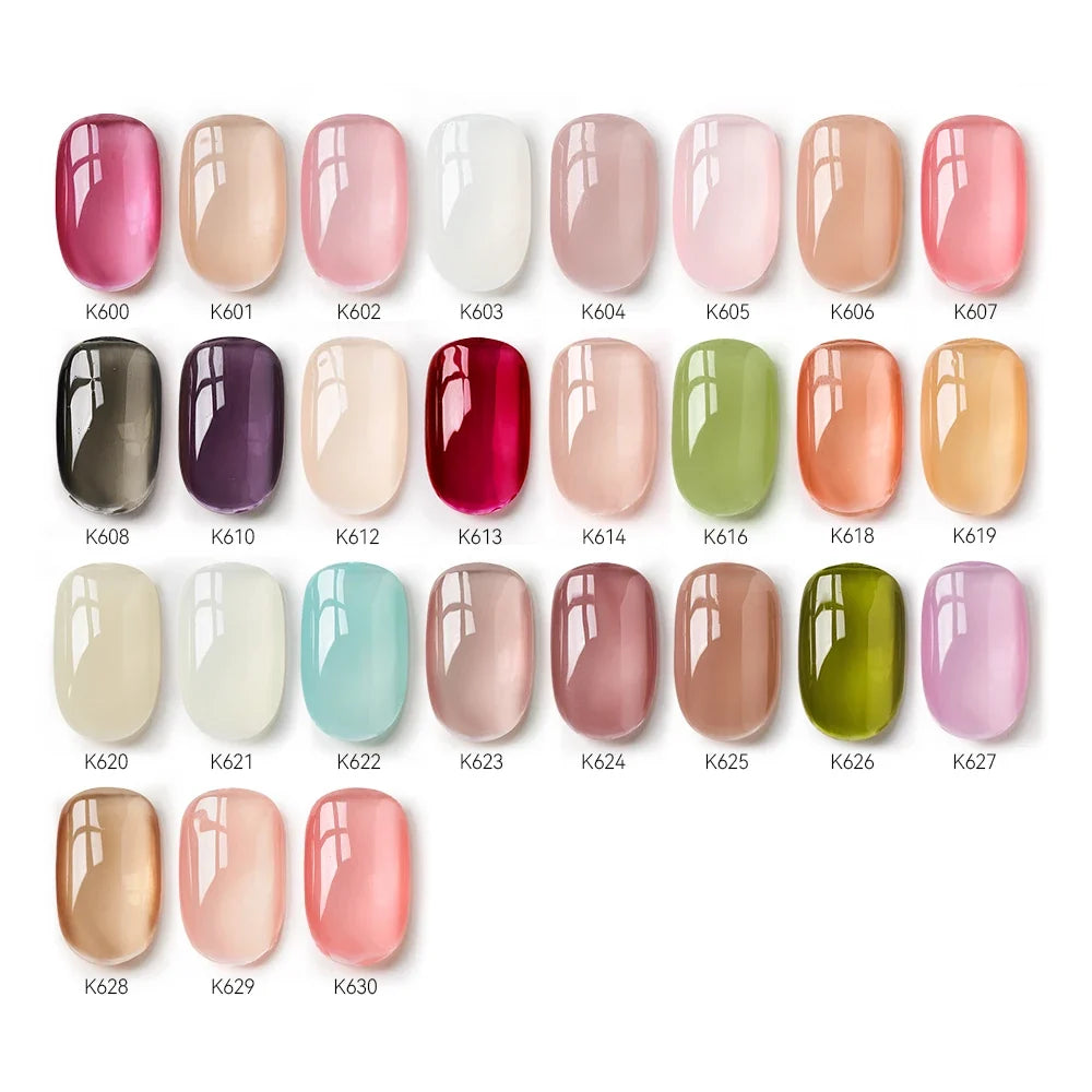 MAYCHAO 12ml Jelly Gel Nail Polish Semi Permanent Top Coat Soak Off UV LED Gel Art Nail Varnish Manicure Long Lasting Nail Gel Blushimmer