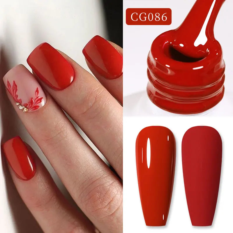 BORN PRETTY 10ml Blood Red Jelly Gel Nail Polish Halloween Nails Art Gel Polish Sheer Translucent Nail Gel for Winter Manicure Blushimmer