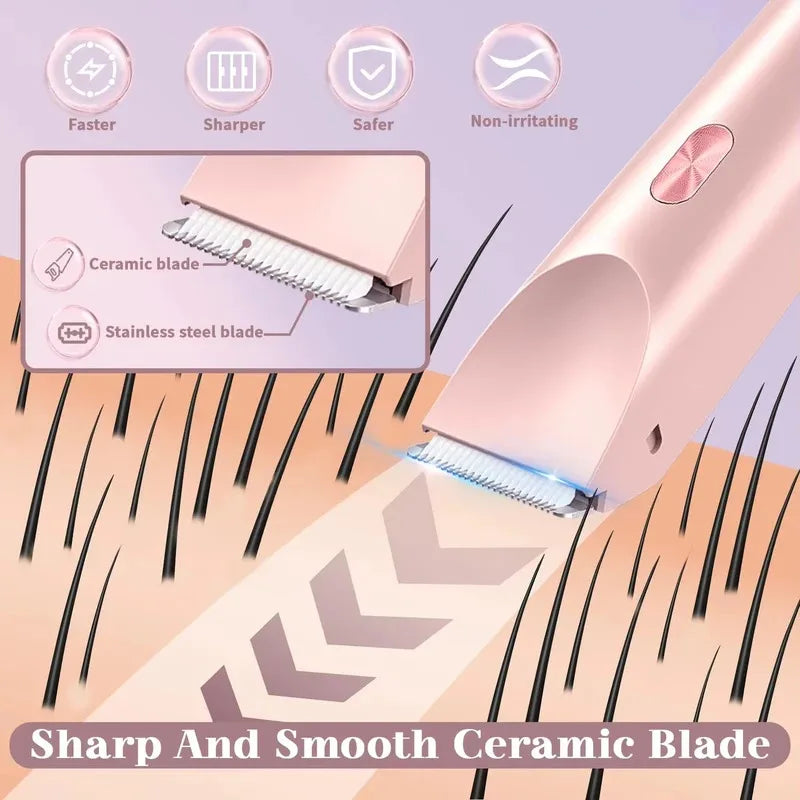 2025 Waterproof Rechargeable Electric Shaver Mini Women Bikini Trimmer Body Hair Remover Mini Double Headed Electric Epilator Noventix