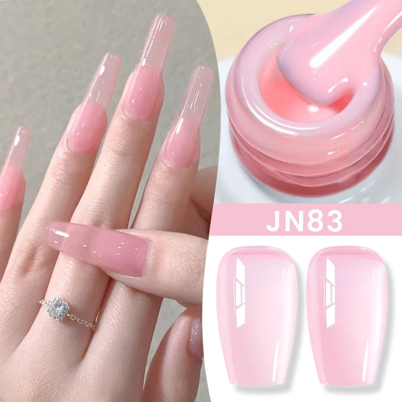 BORN PRETTY Milky White Jelly Nude Gel Nail Polish 10ml White Translucent Soak Off Gel Vernis Semi Permanent Need UV Light Cure Blushimmer